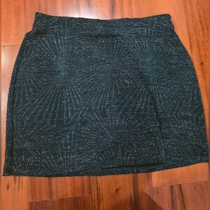 Speechless Green & Black Shimmer Mini Skirt